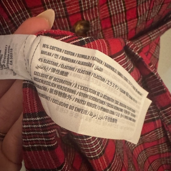90’s plaid red button up grunge dress preppy holiday outfit Hollister size XS - Picture 2 of 10